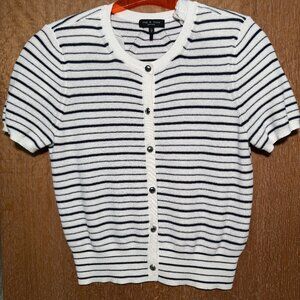 Rag and bone Dina Stripped stretch cotton cardigan